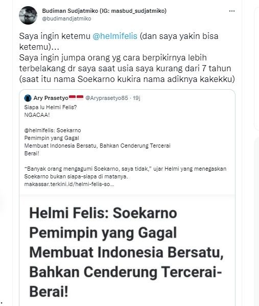 Cuitan Budiman Sudjatmiko (twitter.com/budimandjatmiko)