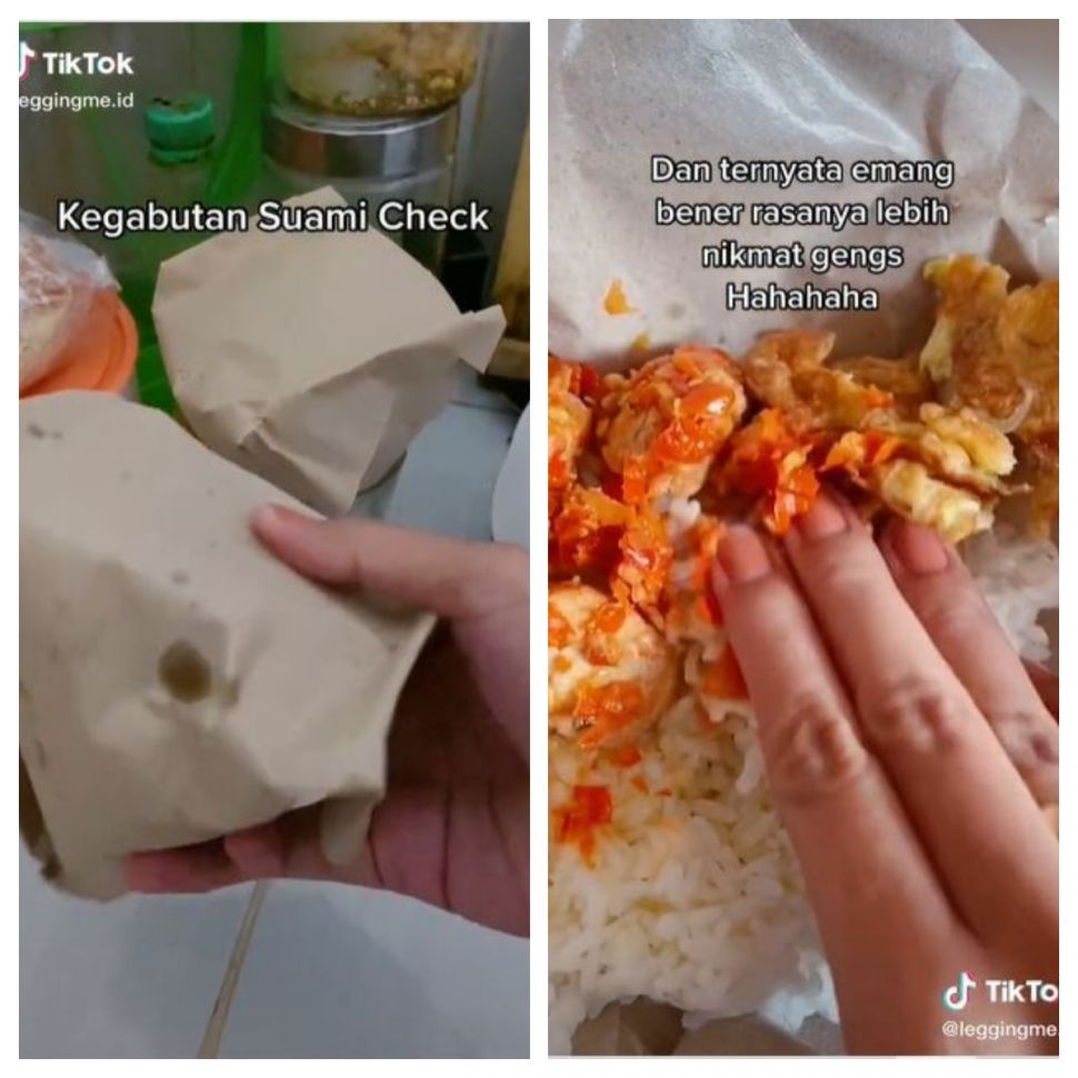 Bungkus nasi di rumah (TikTok @leggingme.id)