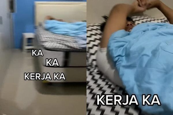 Viral Kakak Mogok Kerja sampai Salto di Kasur Bikin Adik Ngelus Dada. (TikTok)