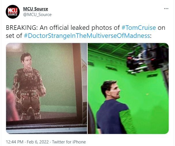 Tom Cruise disebut ada di lokasi syuting Doctor Strange 2 [Twitter/@MCU_Surce]