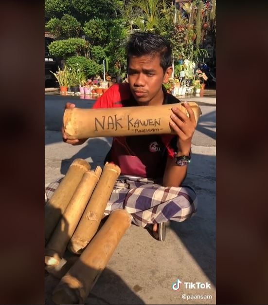 Viral Pria Menabung Biaya Menikah Pakai Bambu (tiktok.com/paansam)