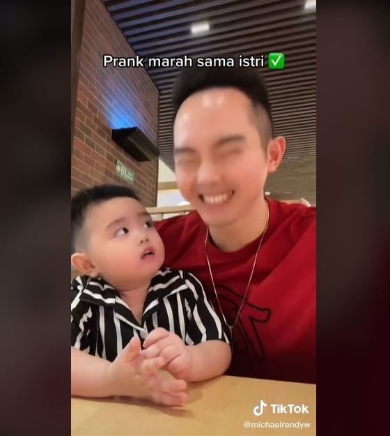 Viral Prank Suami Marah ke Istri, Reaksi Anak Bikin Ngakak (tiktok.com/@michaelrendyw)