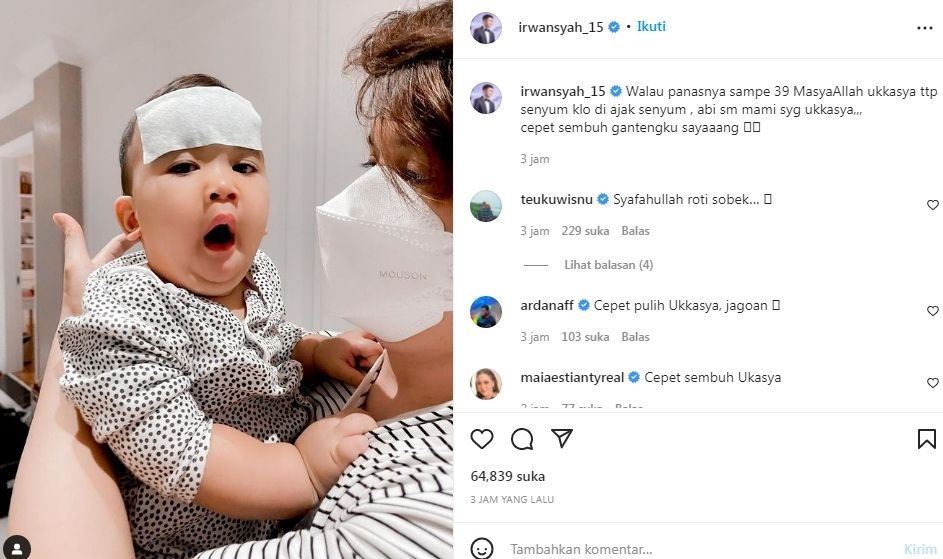 Unggahan Irwansyah soal anaknya, Ukkasya Muhammad Syahki [Instagram/@irwansyah_15]