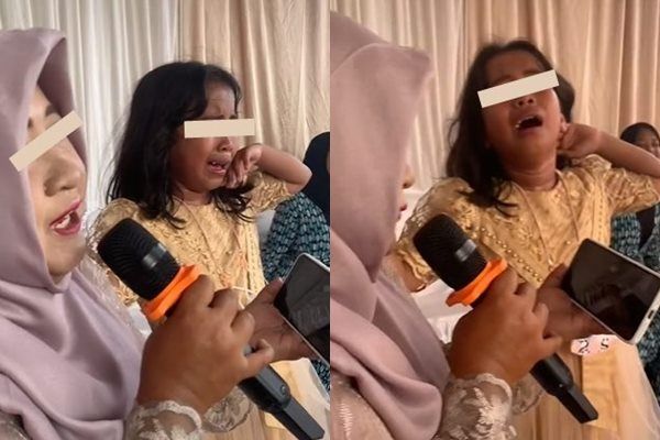 Viral Anak Bikin Ibu Malu Pas Nyanyi di Kondangan. (TikTok)