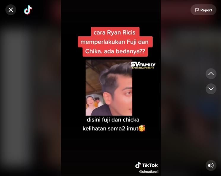 Beda cara suami Ria Ricis, Teuku Ryan, perlakukan Fuji dan Chika. (TikTok/@simutkecil)