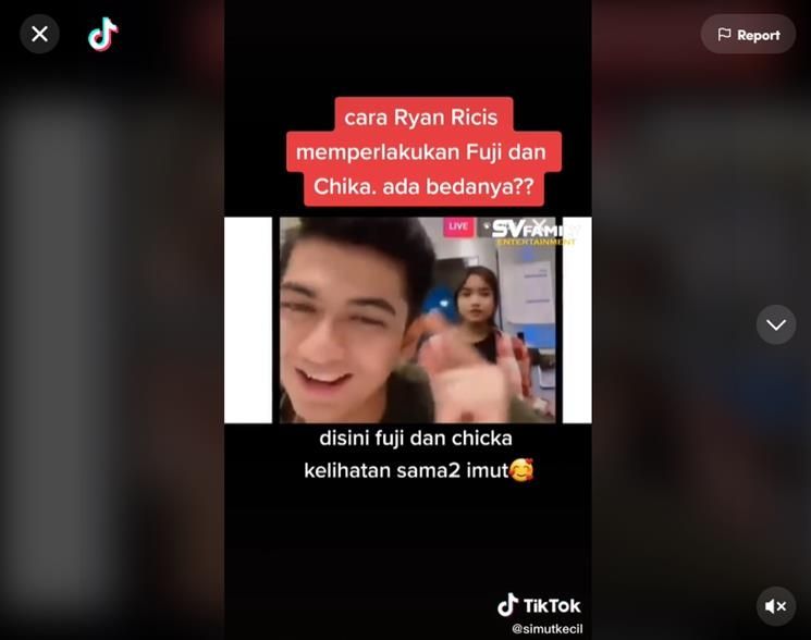 Beda cara suami Ria Ricis, Teuku Ryan, perlakukan Fuji dan Chika. (TikTok/@simutkecil)