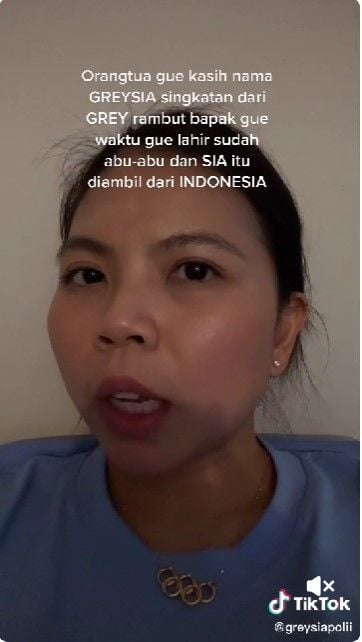 Unggahan Greysia Polii soal arti namanya. [TikTok]