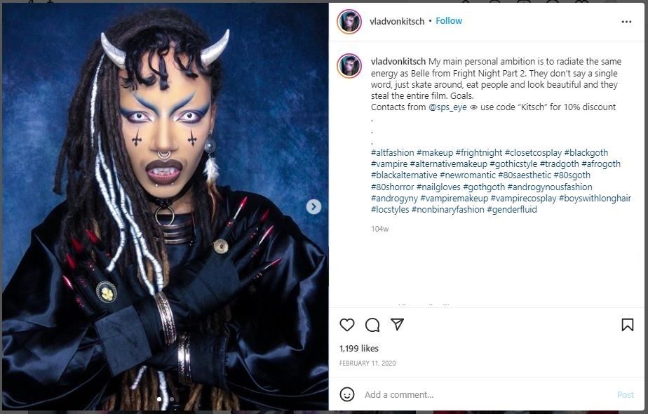 Vlad Von Kitsch yang Mengidentifikasi Diri sebagai Boneka Setan (instagram.com/vladvonkitsch)