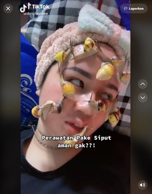 Perawatan menggunakan lendir siput langsung (TikTok)