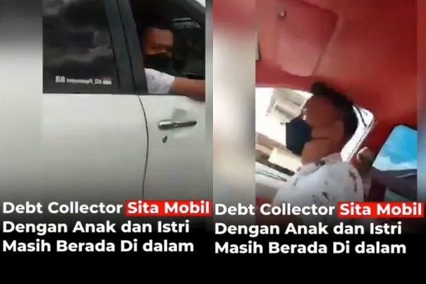 Viral Debt Collector Sita Mobil Berisi Istri dan Anak Nasabah. (Instagram/@jurnalisjunior)