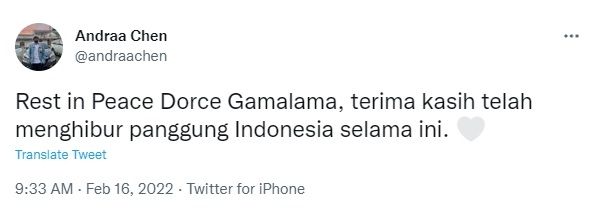 Cuitan warganet, Dorce meninggal. [Twitter]