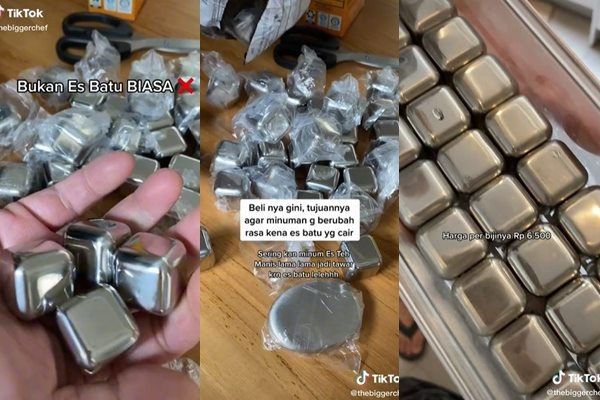 Viral Es Batu Unik dari Stainless Steel Buat Dipakai Ribuan Kali. (TikTok/@thebiggerchef)