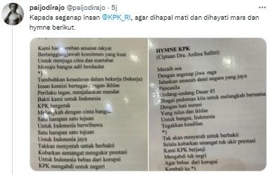 Himne KPK (twitter.com/paijodirajo)