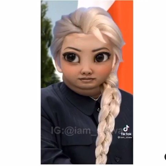 Hasil edit Kim Jong Un dan Elsa (instagram.com/tentangrindu.ind/)