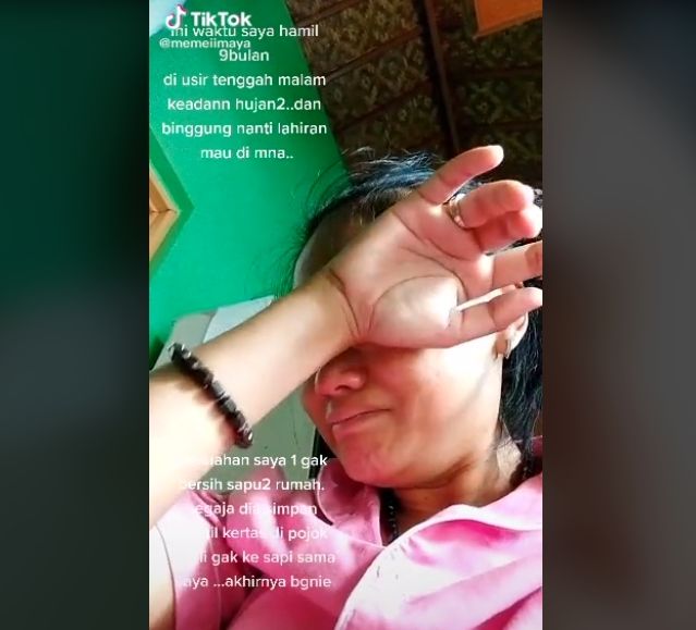 Curhat Istri Hamil 9 Bulan Diusir Tengah Malam saat Hujan, Ternyata Suami Lakukan Hal ini, Bikin Geram! (TikTok/memeiimaya)