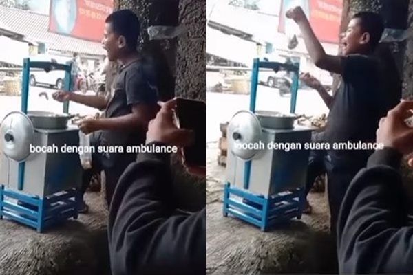 Viral Bocah Penjual Siomay Tirukan Suara Ambulance. (Instagram/@fakta.beriita)