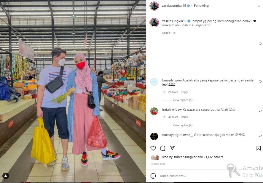 OOTD Zaskia Sungkar saat ke pasar (instagram.com)