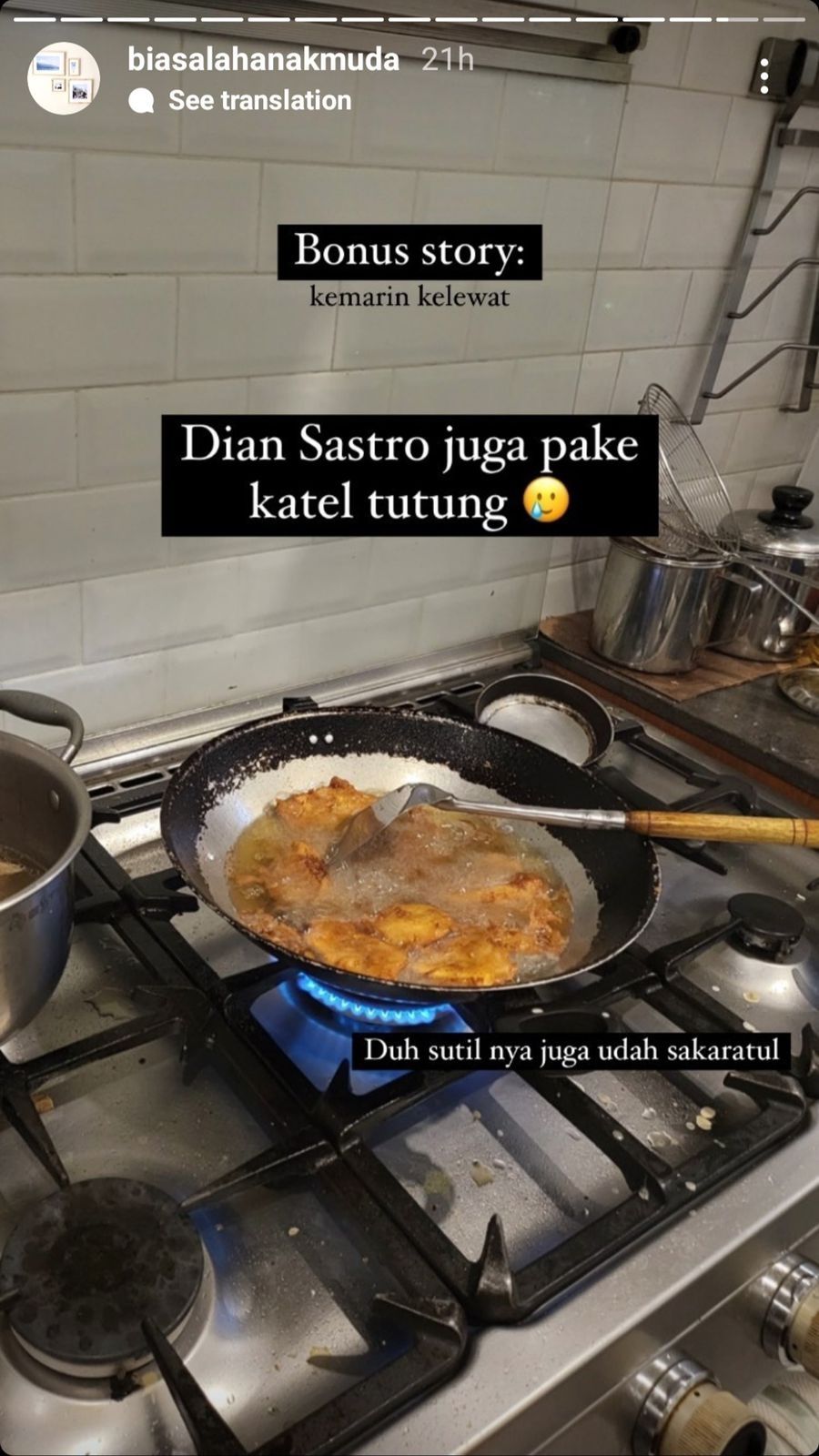 Dian Sastro Juga Masih Pakai Penggorengan dan Sutil Sederhana (Instagram)