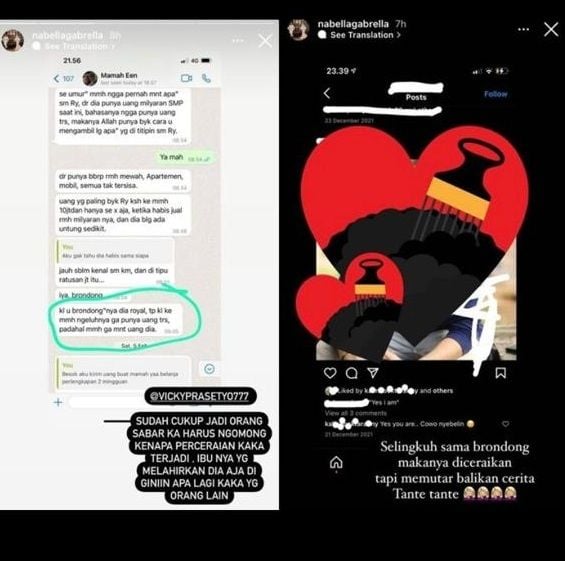 Unggahan adik Vicky Prasetyo soal Kalina Oktarani [Instagram/@nabellagabrella]