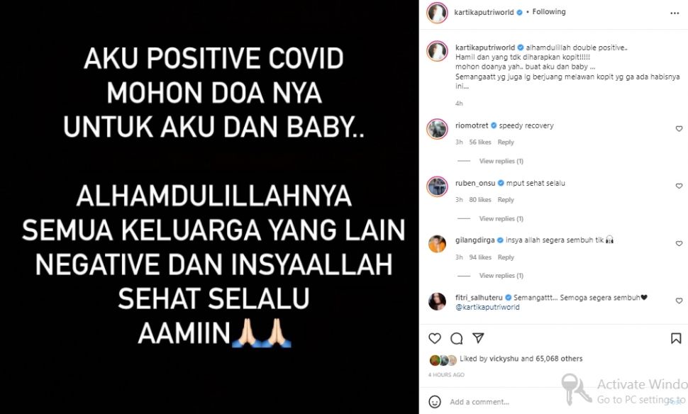 Kartika Putri positif COVID-19 saat hamil (instagram.com)