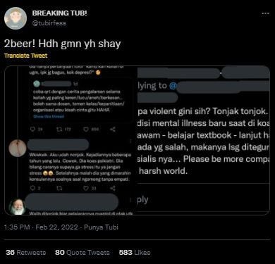 Viral Curhat Warganet Tonjok Dokter Koas Psikiatri di UGD. (Twitter/tubirfess)