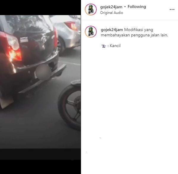 Daihatsu Ayla pakai bumper berduri. (Instagram)