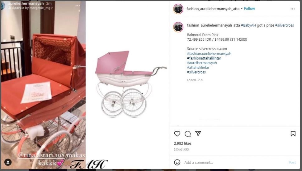 Hadiah Stroller Bayi untuk Aurel Hermansyah (instagram.com/fashion_aureliehermansyah_atta)