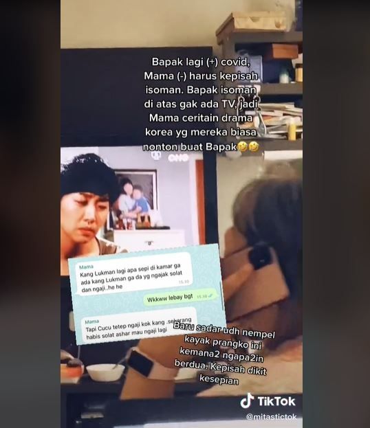 Pasangan Suami-Istri Terpisah karena Isoman, Saling Telepon untuk Cerita Drakor (tiktok.com/mitastictok)