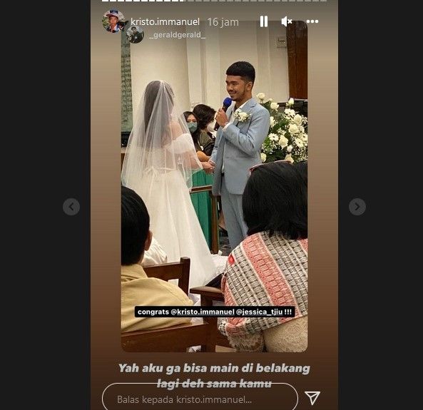 Kristo Immanuel dan Jessica Tjiu resmi menjadi sepasang suami-istri. [Instagram]