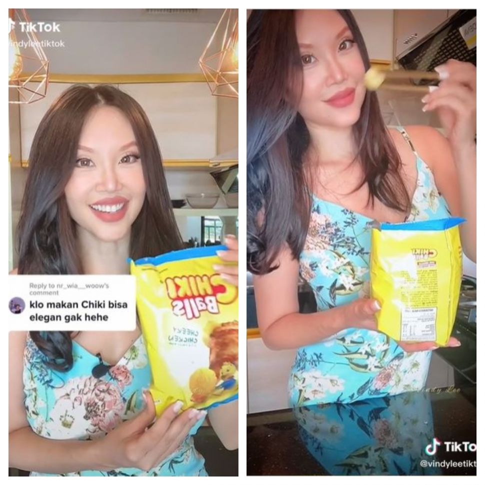 Cara elegan makan camilan (TikTok @vindyleetiktok)