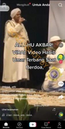 CEK FAKTA Viral Video Habib Umar Terbang Saat Berdoa. (Turnbackhoax.id)