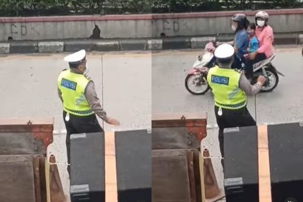 Viral Polisi Asyik Goyang Saat Tertibkan Jalan. (Instagram/@dunia_kaumhawa)