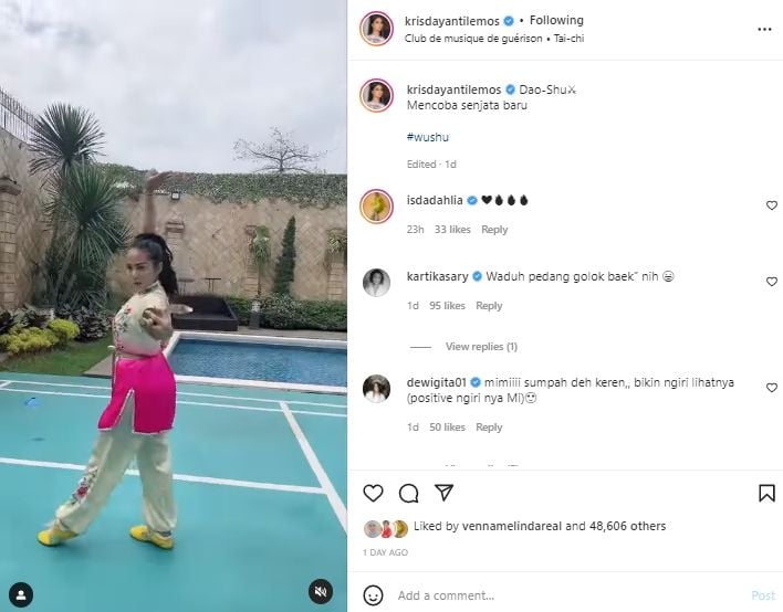 Krisdayanti pamer latihan wushu (instagram.com)