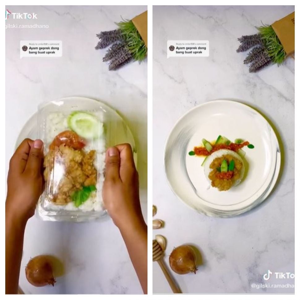 Ayam geprek estetik (TikTok @gilski.ramadhano)