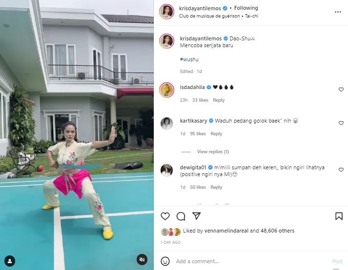 Krisdayanti pamer latihan wushu (instagram.com)