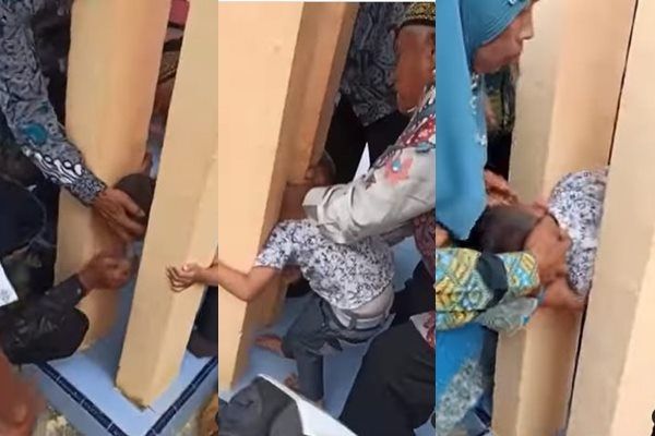 Viral Bocah Menjerit Kepala Terjepit di Tembok. (Instagram/@fakta.indo)