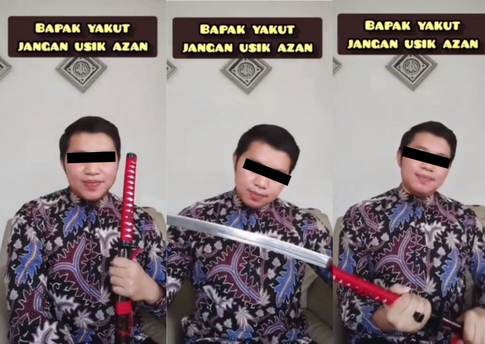 Bawa Pedang Samurai, Seorang Pria Ancam Menag Yaqut Terkait Azan: "Tolong Jangan Usik Agama Kami"