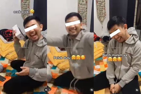 Viral Reaksi Suami Saat Dibelikan Istri iPhone Bikin Baper. (Instagram/@dunia_kaumhawa)