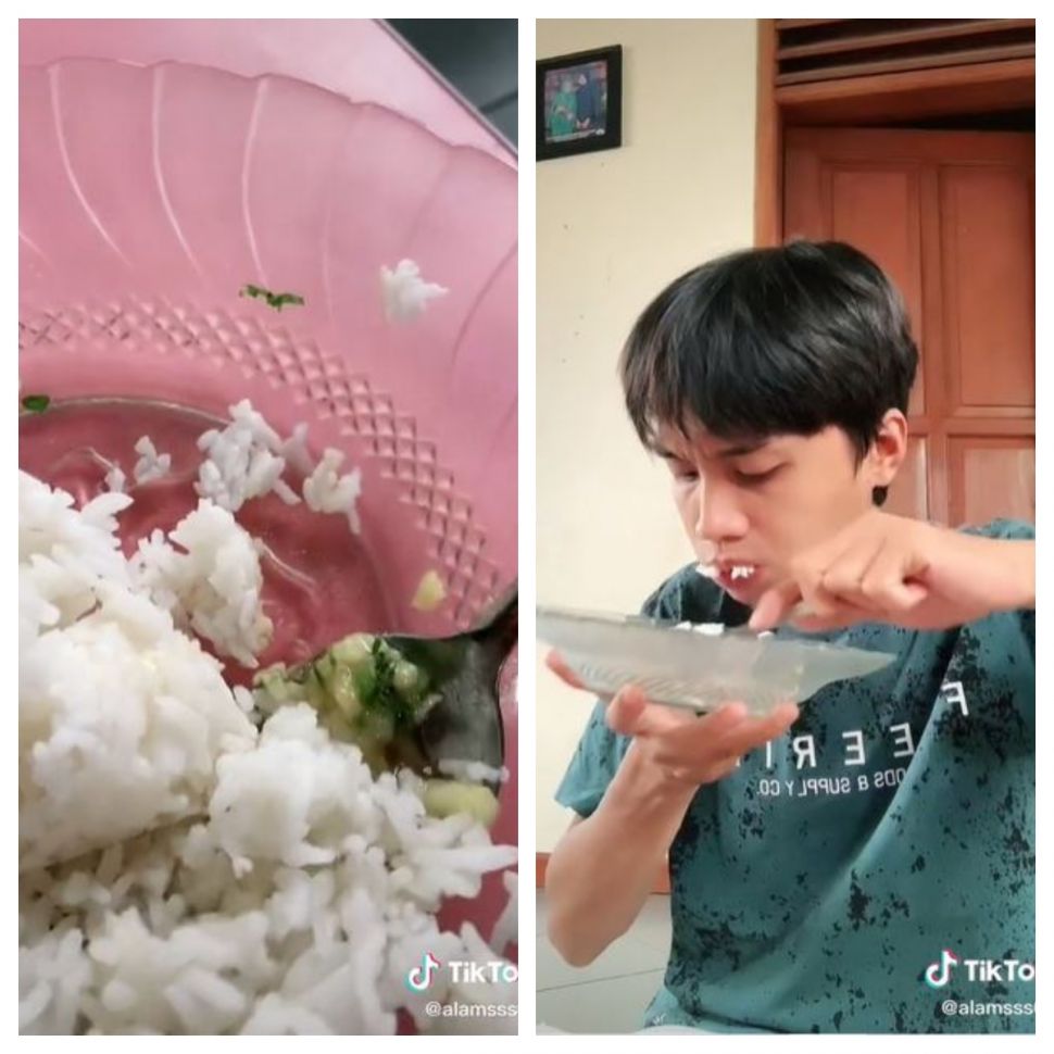 Makan nasi pakai bubur (TikTok @alamsss04)