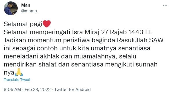 Cuitan warganet, Rasulullah SAW. [Twitter]