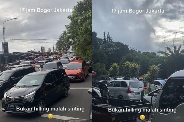 Warga Terjebak Macet Panjang Berjam-jam di Puncak (TikTok)