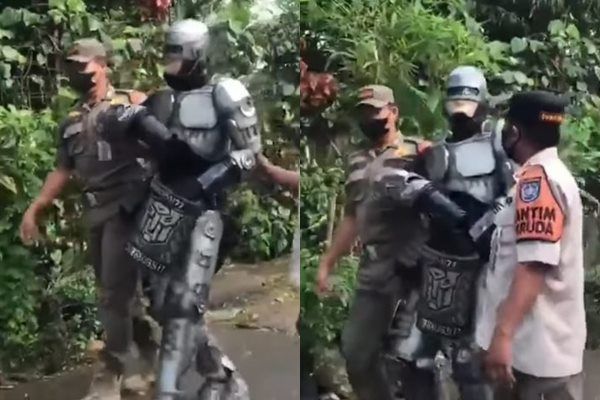 Viral Satpol PP Tangkap 'RoboCop' Bikin Nyesek Warganet. (Instagram/@warungjurnalis)