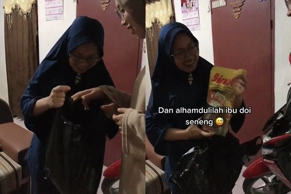 Viral Cowok Ngapel Pacar Bawakan Minyak Goreng untuk Calon Mertua (TikTok/@rifal_ajalah)