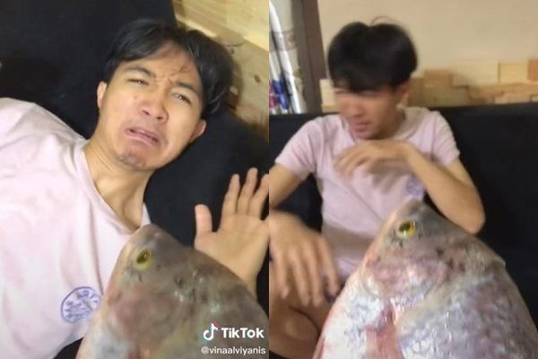 Viral Suami Balas Ciuman Sambil Ngantuk Berakhir Ngakak. (TikTok/@vinadanjawir)