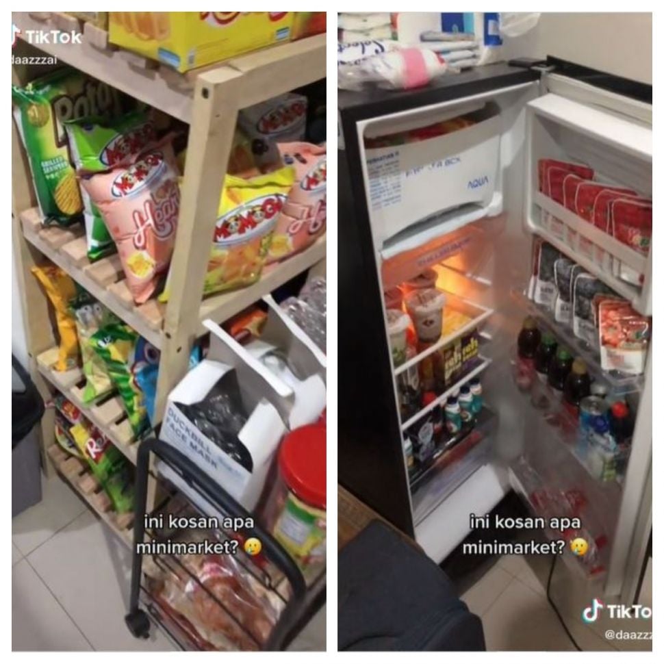 Kamar kos rasa minimarket (TikTok @daazzzai)