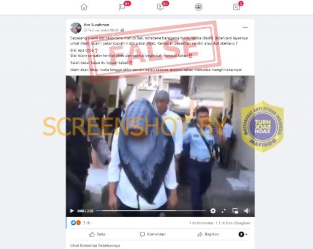 CEK FAKTA Viral Pasutri Terpidana Mati Beragama Hindu Didandani Seperti Umat Islam di Bali. (Turnbackhoax.id)