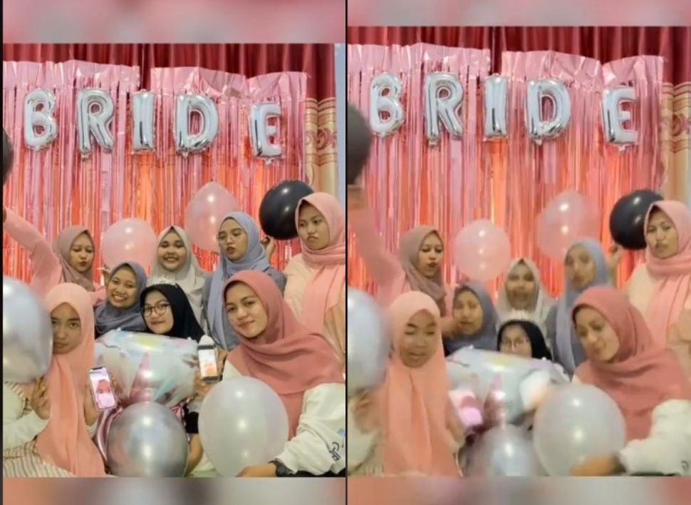 Bridal shower membuat terjungkal (tiktok.com/@twinssarab__)