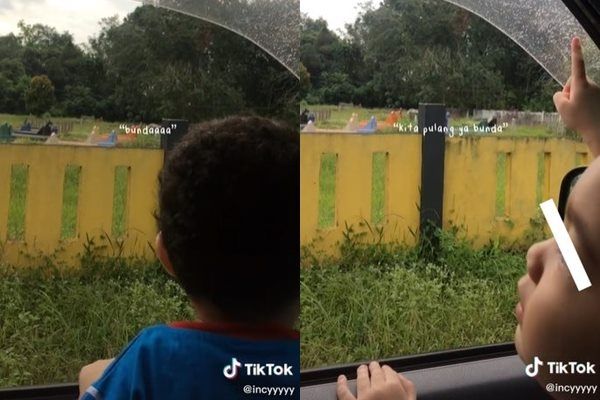 Viral Balita Teriak Panggil Ibu di Kuburan. (TikTok)