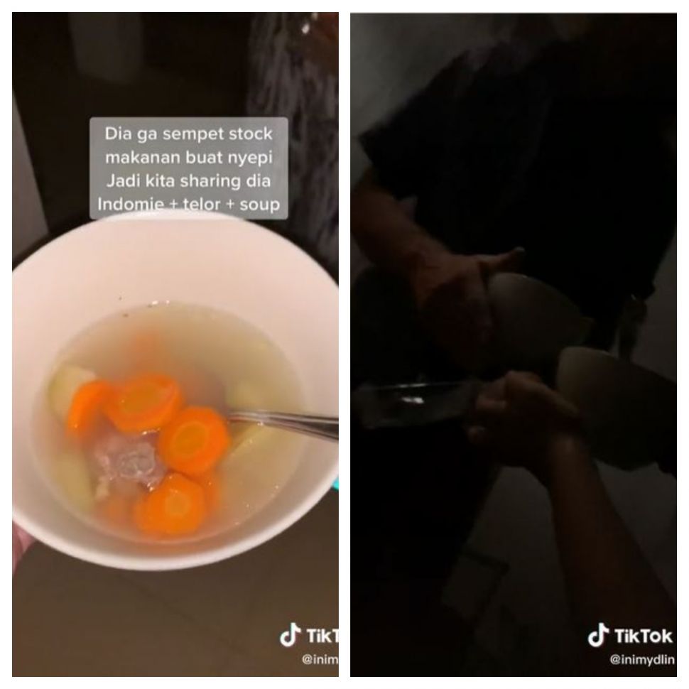 berbagi makanan dengan bule (TikTok @inimydlin)