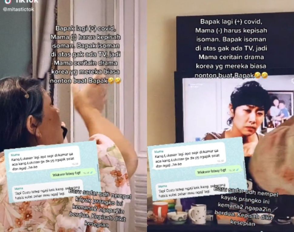 Gemas suami kena Covid-19 istri laporan drama (Tiktok/mitastiktoc)